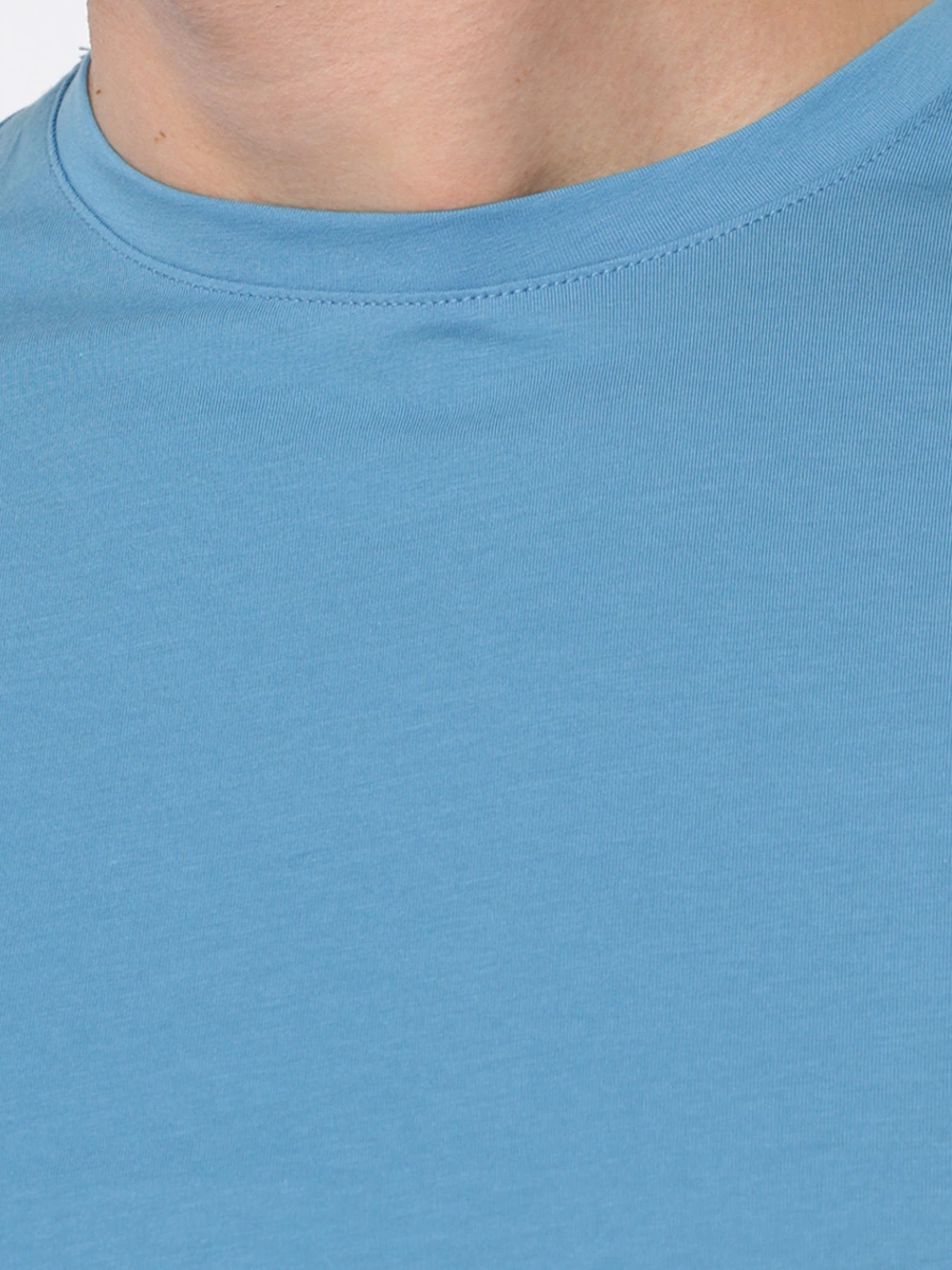 Голубая футболка из смеси хлопка и вискозы